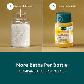 Kneipp bath salt sprinkled in warm water
