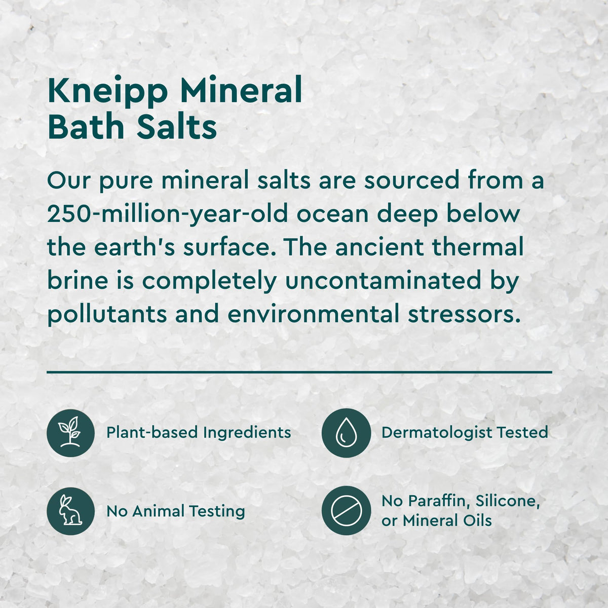 Kneipp bath salt with essential oils on a wooden surface