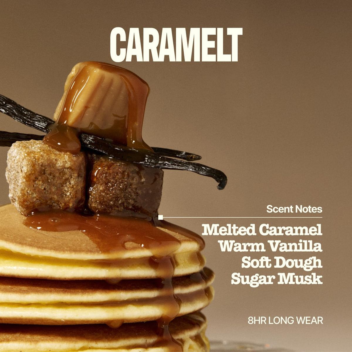 Knock Melt-In Body Toner Caramelt with ingredients display