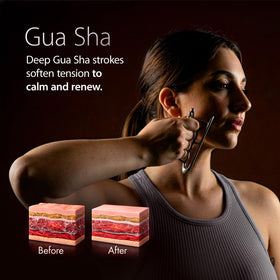 KOA KOAPRO Face Gua Sha Tool in use on neck