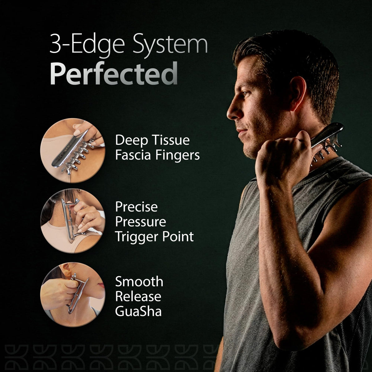 KOA KOAPRO Face Gua Sha Tool side view with ergonomic design