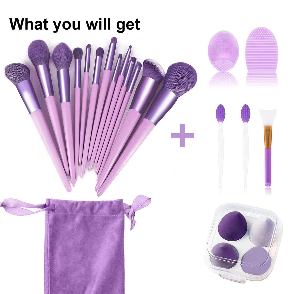 Koccido Makeup Brushes with brush cleaning egg