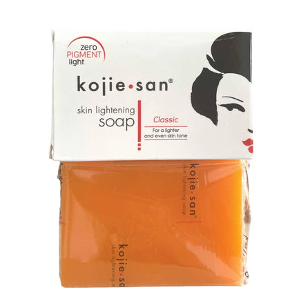 Kojie San Kojic Acid Soap Bar front view with packaging