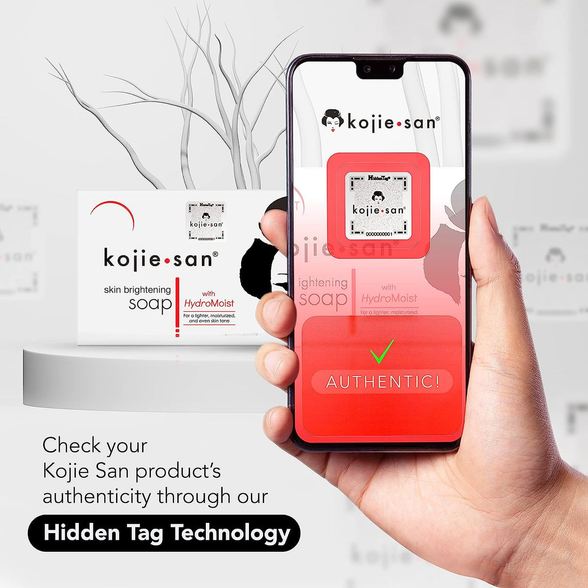 Kojie San Skin Brightening Soap 135g lathered on skin