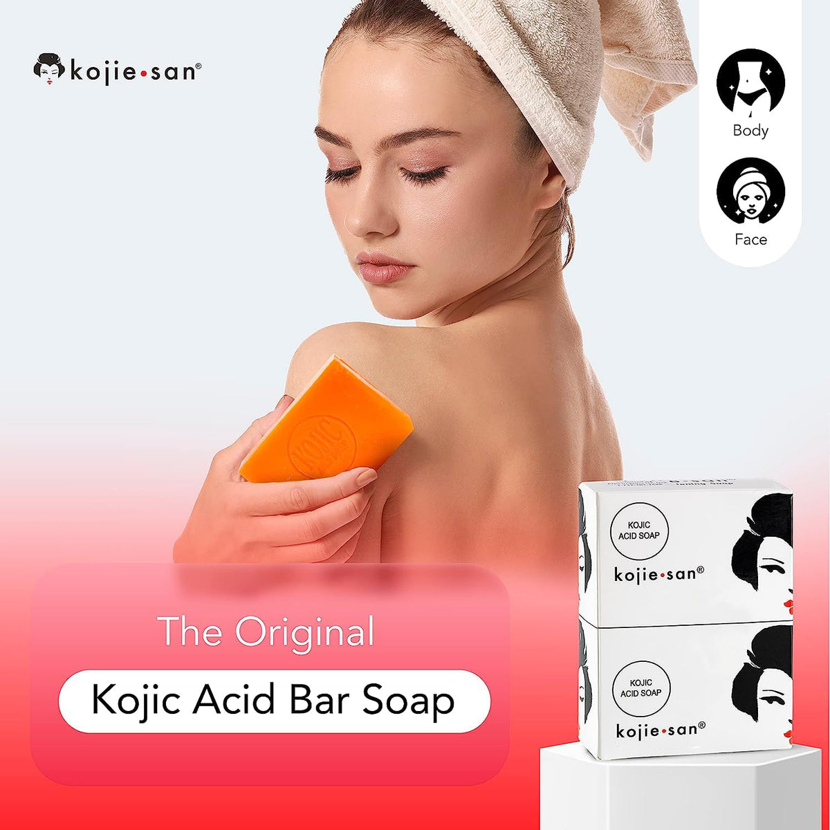 Kojie San Skin Brightening Soap 135g showing texture