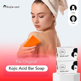 Kojie San Skin Brightening Soap 135g showing texture
