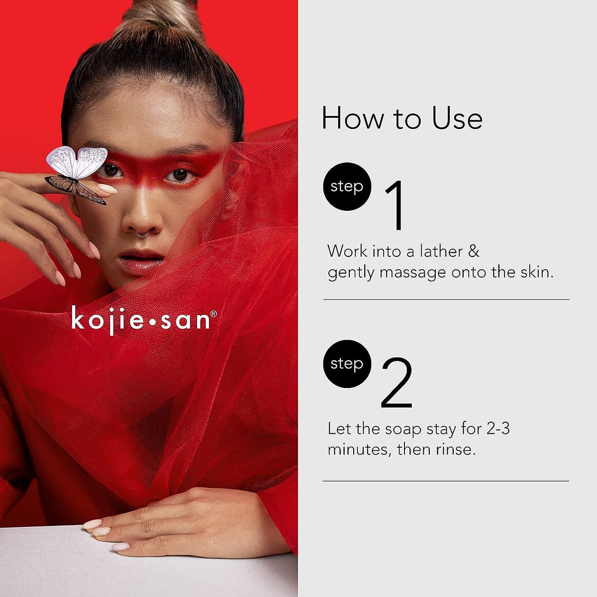 Kojie San Skin Brightening Soap 135g with a towel