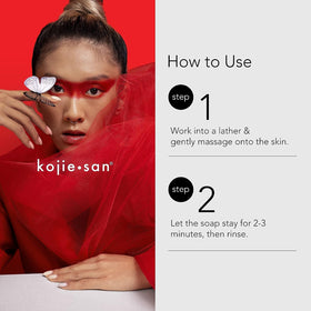 Kojie San Skin Brightening Soap 135g with a towel