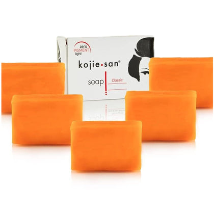 Kojie San Skin Brightening Soap Bundle Pack front view with five bars