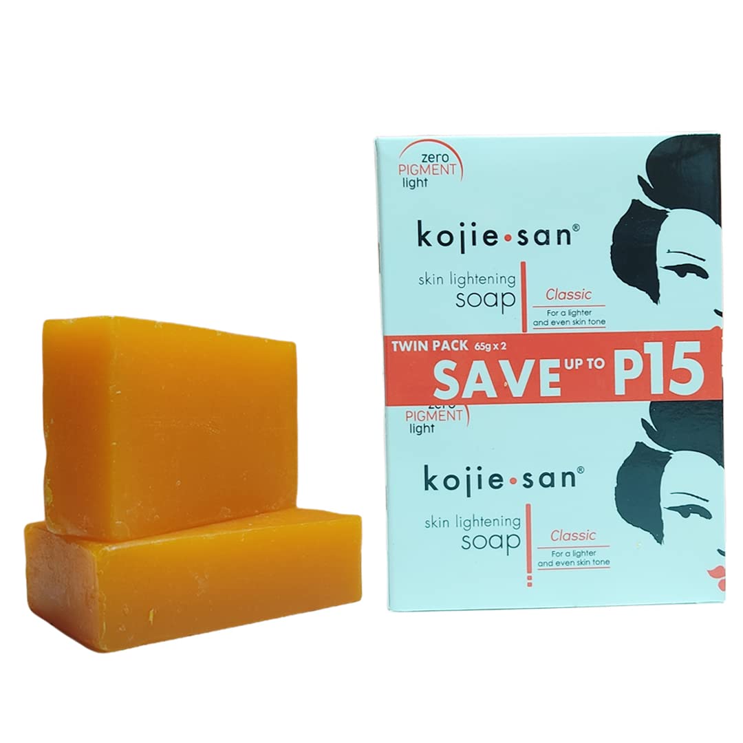 Kojie San Soap bar lathered on skin