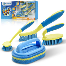 Koksi 4-piece scrub brush set with ergonomic handles