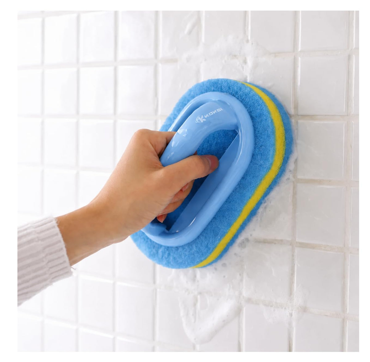 Koksi All-Purpose Cleaning Brush front view with ergonomic handle