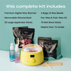 KoluaWax Waxing Kit applicator sticks and oils