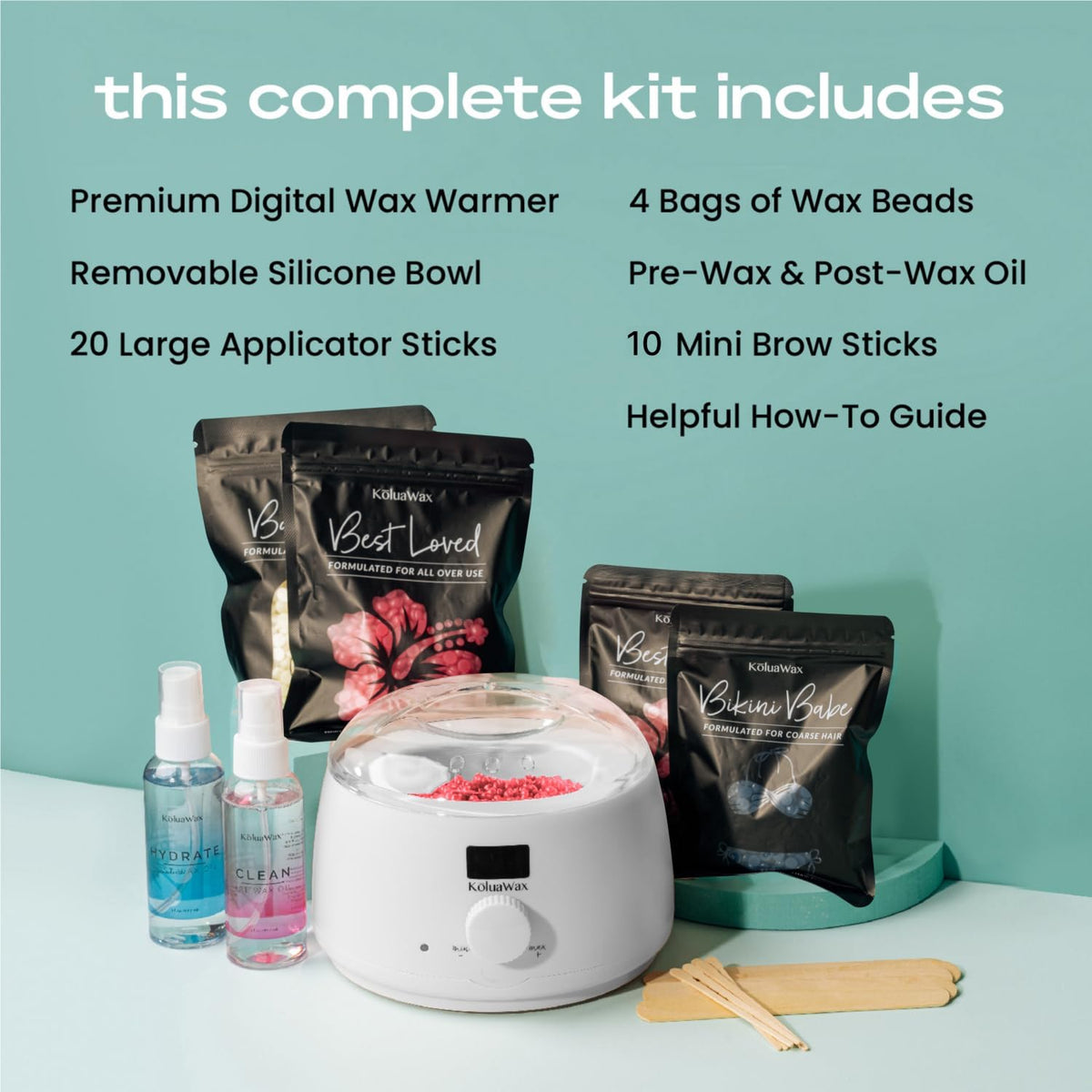 KoluaWax Waxing Kit pre- and post-wax oils