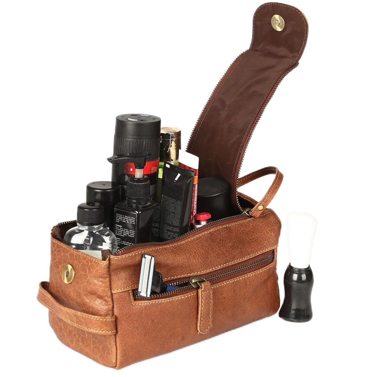 KomalC Toiletry Bag in a travel setting