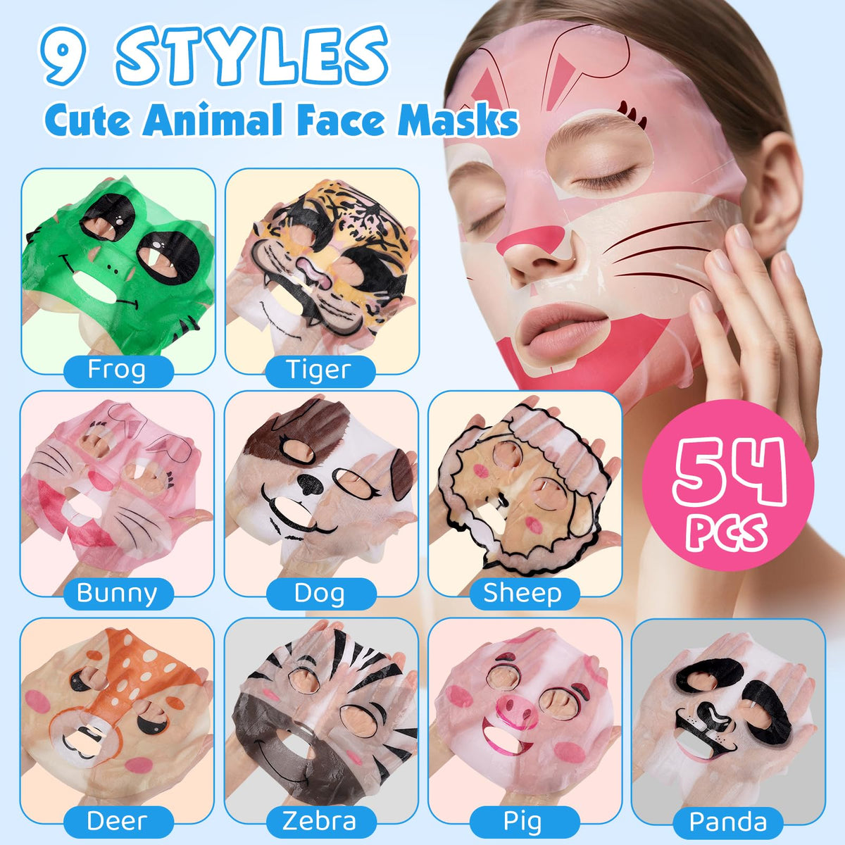 KONEUK animal face masks displayed at a spa party