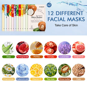 KONEUK collagen face masks with lemon and aloe ingredients