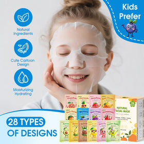 KONEUK face masks with cute cartoon fruit packaging