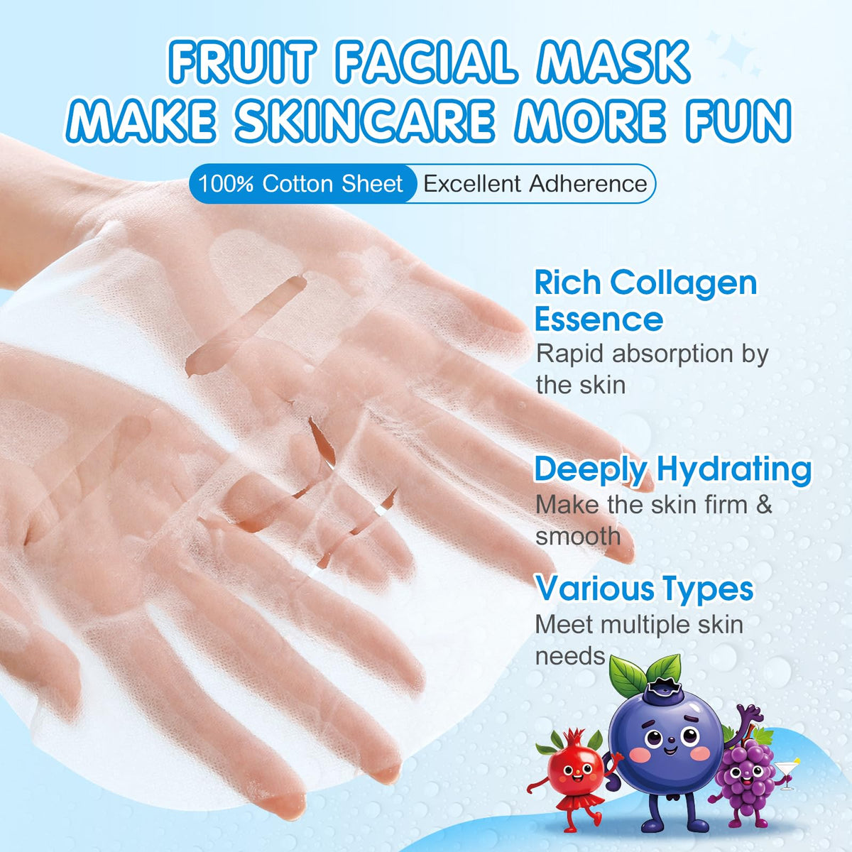 KONEUK fruit face masks featuring strawberry and banana designs