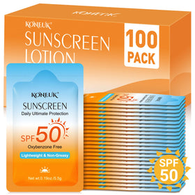 KONEUK Mini Sunscreen Pack 100 individually wrapped packets front view