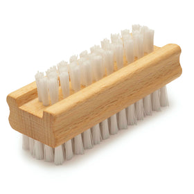 KONEX Non-Slip Wooden Nail Brush front view with dual bristles