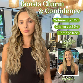 KooKaStyle beach wave curls hair extensions displayed on a mannequin