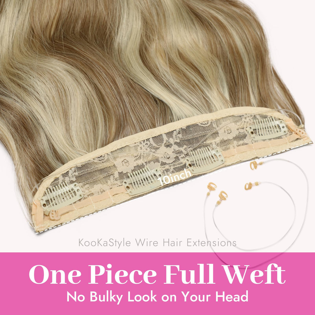 KooKaStyle Blonde Shades hair extensions back view