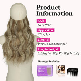 KooKaStyle Blonde Shades hair extensions with clips and fishing wire