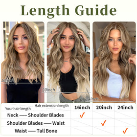 KooKaStyle Blonde Shades Hair Extensions with fishing wire