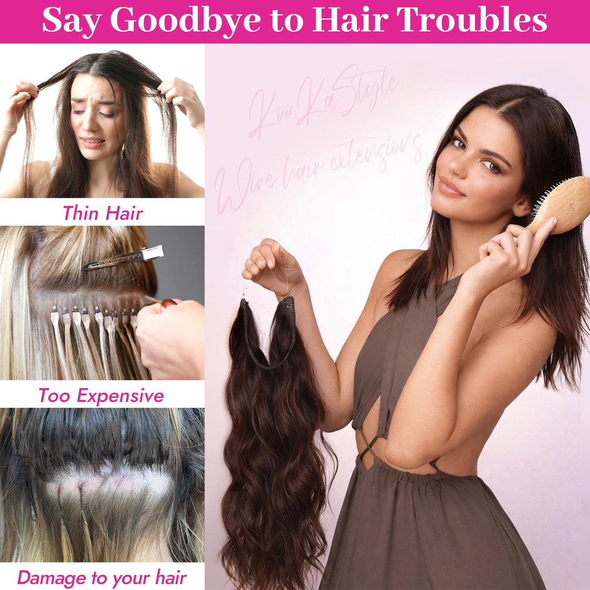 KooKaStyle hair extensions displayed on a mannequin