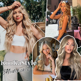 KooKaStyle hair extensions showing different wire lengths