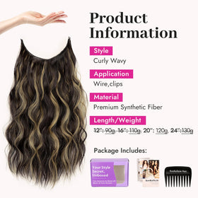KooKaStyle Wavy Hair Extensions with clips and wires