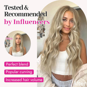 KooKaStyle Wavy Invisible Wire Hair Extensions 20-inch Ash Brown/Platinum Blonde with clips