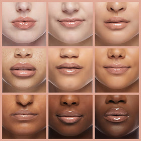 Kopari Coconut Lip Glossy Nude Tint Birthday Suit swatch on skin