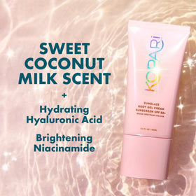 Kopari Sunglaze Body Gel Cream Sunscreen SPF 50+ lifestyle shot
