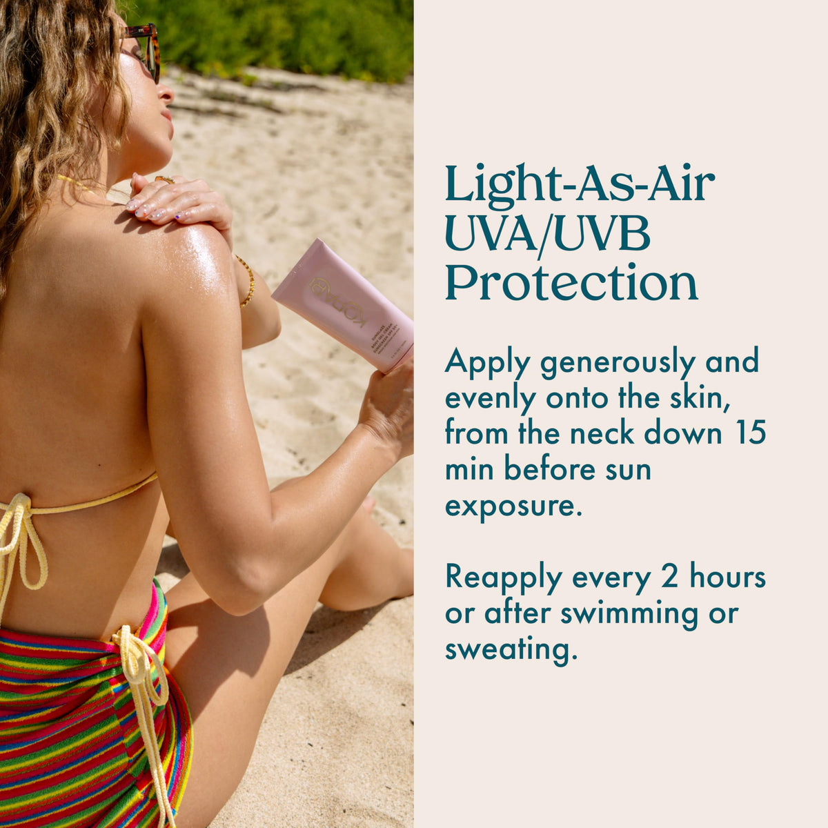 Kopari Sunglaze Body Gel Cream Sunscreen SPF 50+ product back view