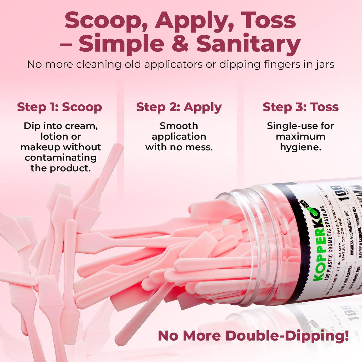Kopperko Cosmetic Spatulas displayed in a makeup kit