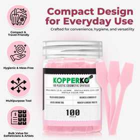 Kopperko Cosmetic Spatulas showing the size and shape of the spatulas