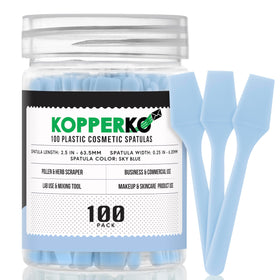 Kopperko Mini Cosmetic Spatula 100 Pack Sky Blue front view