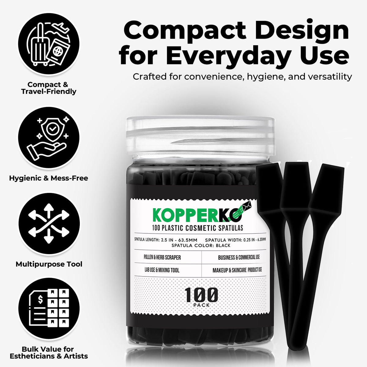 Kopperko Mini Lotion Spatula 100 pack packaging