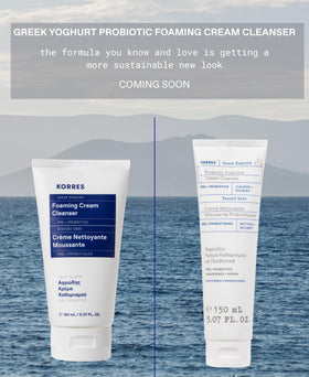 KORRES Greek Yoghurt Foaming Cream Cleanser packaging side view