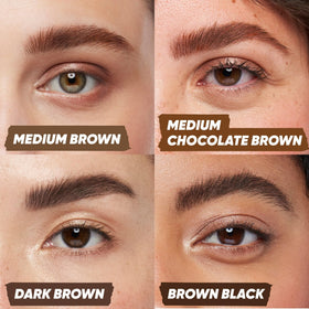 Kosas Air Brow Tinted Eyebrow Gel Dark Brown with spoolie brush