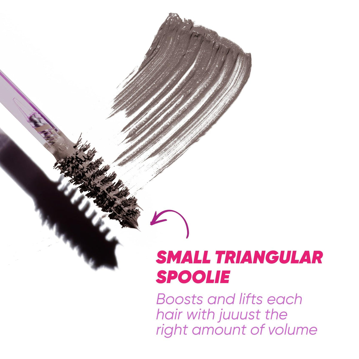 Kosas Air Brow Tinted Eyebrow Gel grey with precision spoolie