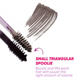 Kosas Air Brow Tinted Eyebrow Gel grey with precision spoolie