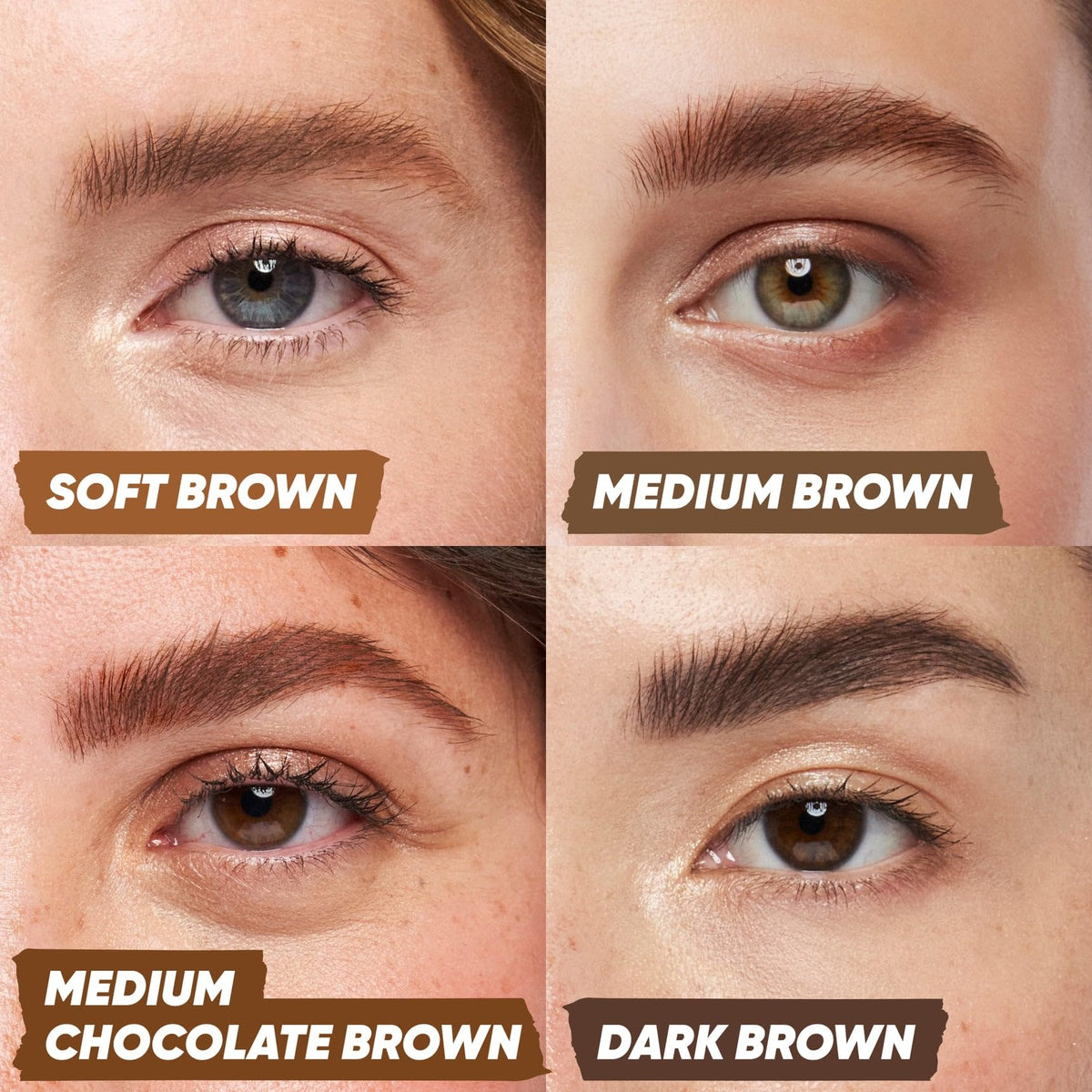 Kosas Air Brow Tinted Eyebrow Gel Medium Chocolate Brown application on brows