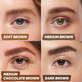 Kosas Air Brow Tinted Eyebrow Gel Medium Chocolate Brown application on brows