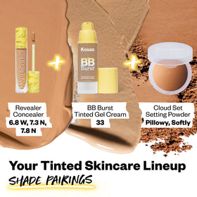 Kosas BB Burst Tinted Face Gel Cream in a beauty routine setting