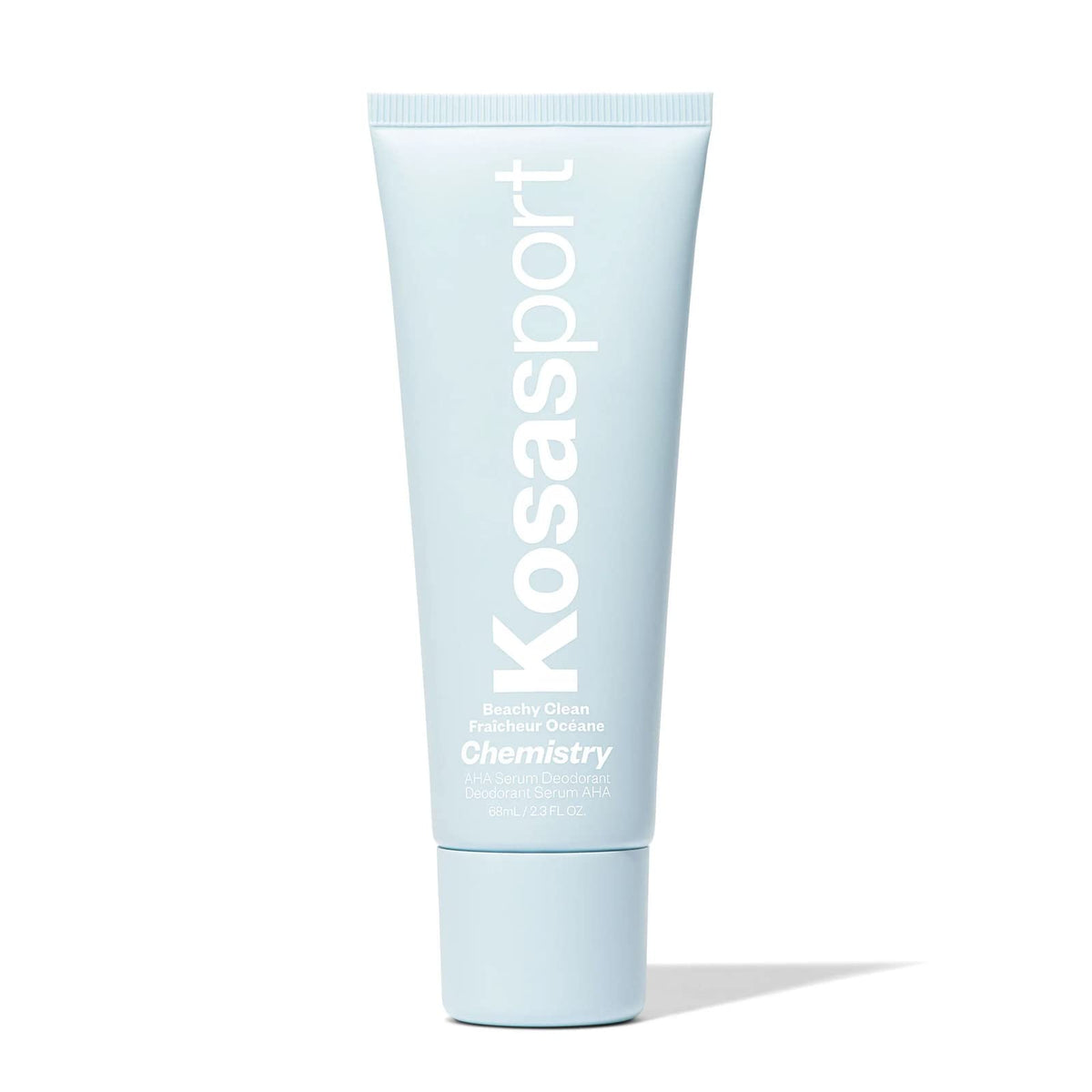 Kosas Chemistry AHA Serum Deodorant front view with roll-on applicator