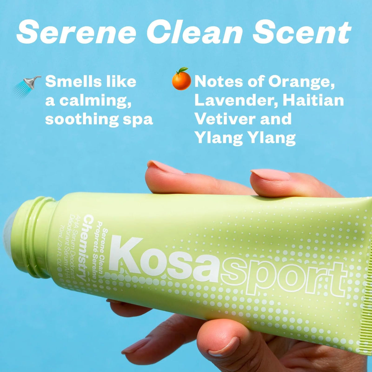 Kosas Chemistry AHA Serum Deodorant packaging and ingredients list