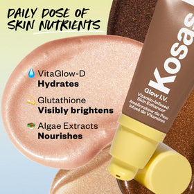 Kosas Glow I.V. Skin Illuminating support with makeup brushes